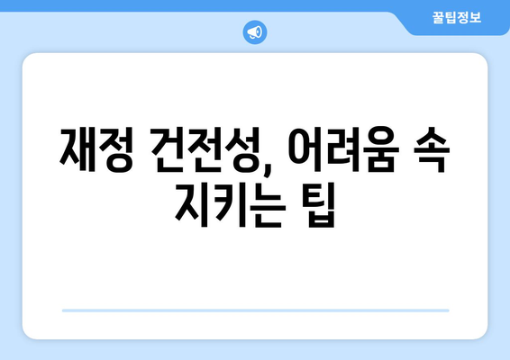 경제적 어려움 속에서도 재정 건전성을 유지하는 법